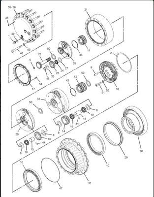 OEM-Baggerfahrgerät DH60-7 Hydraulisches Fahrgetriebe